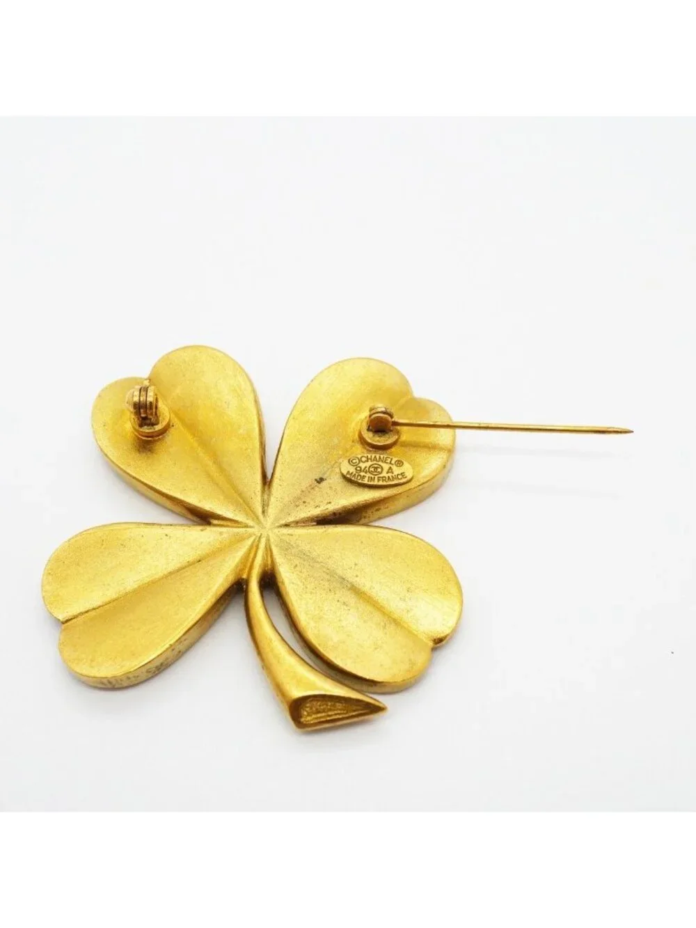 Chanel Vintage CC Logo Gold Plated Brooch